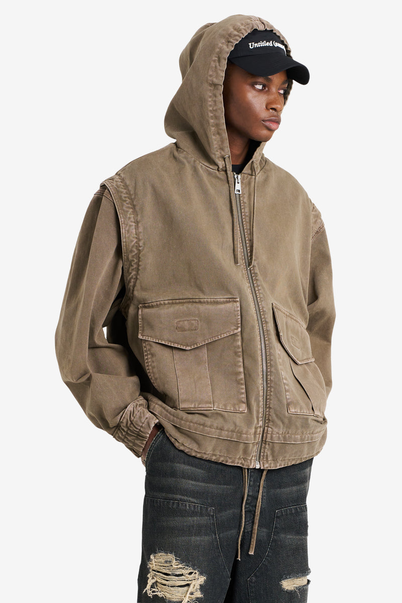 ETUDES STUDIO HOODIE DENIM JACKET TAN 3 ETUDES STUDIO HOODIE DENIM JACKET TAN 3