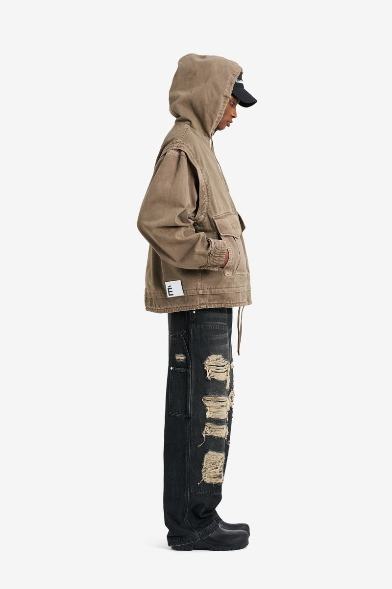 ETUDES STUDIO HOODIE DENIM JACKET TAN 4 ETUDES STUDIO HOODIE DENIM JACKET TAN 4