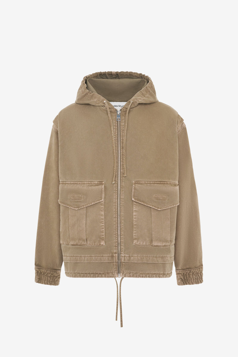 ETUDES STUDIO HOODIE DENIM JACKET TAN 1 ETUDES STUDIO HOODIE DENIM JACKET TAN 1