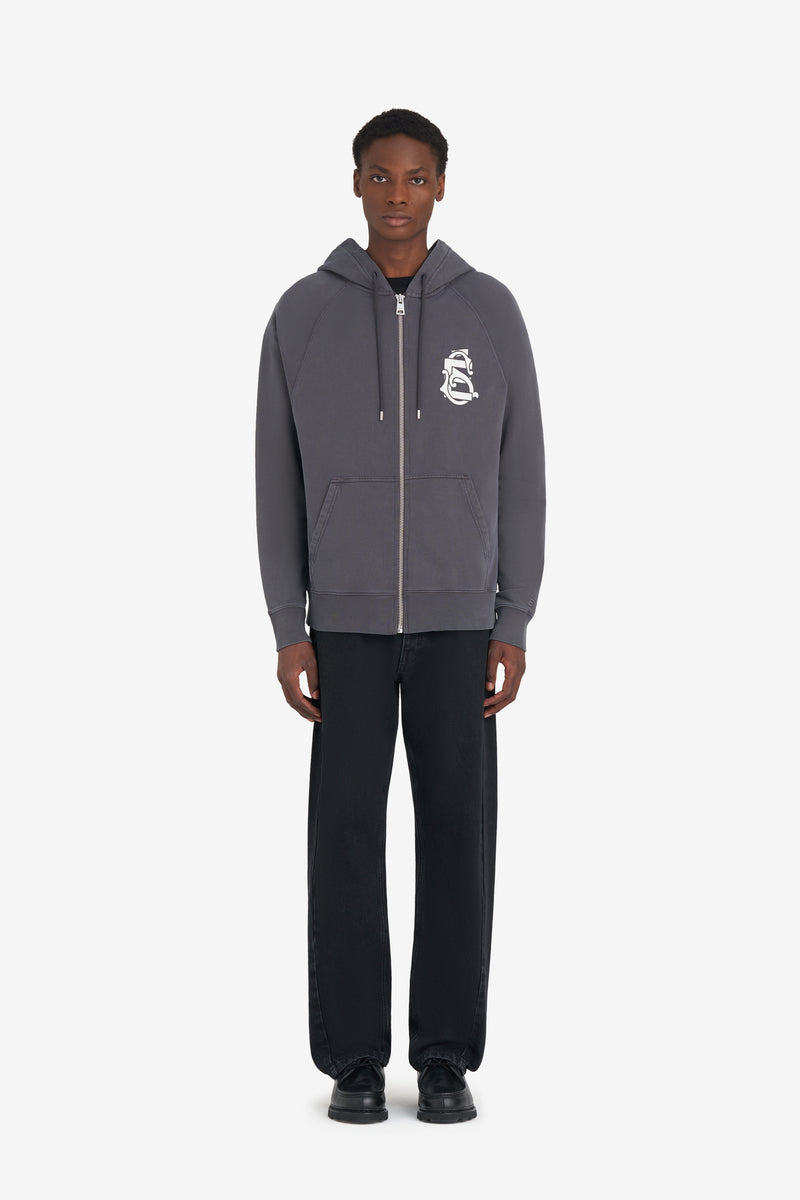ETUDES STUDIO LOOSE ZIP HOODIE EMBLEM SHALE 3 ETUDES STUDIO LOOSE ZIP HOODIE EMBLEM SHALE 3