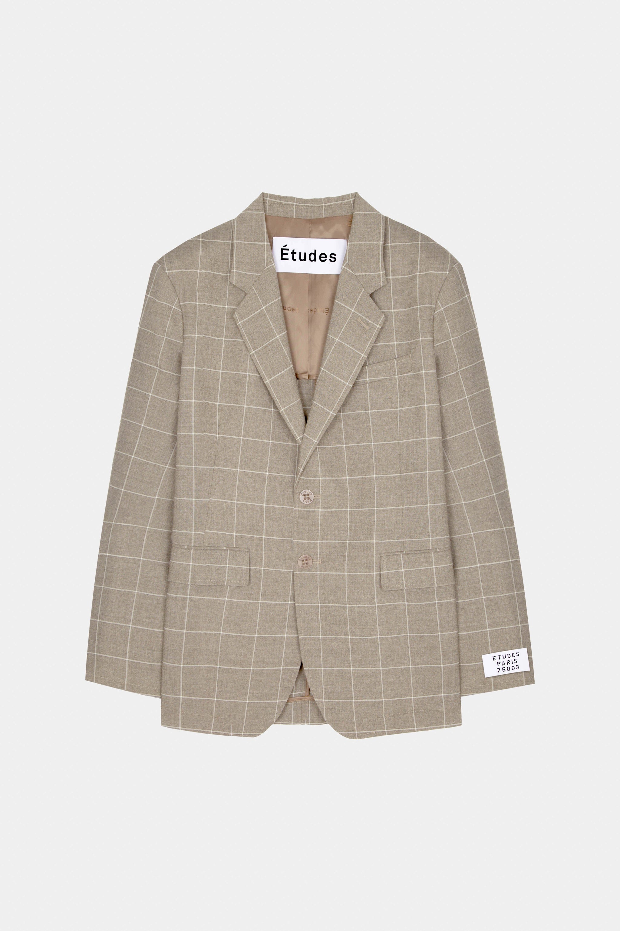 ÉTUDES PLANE WOOL BROWN CHECK OUTERWEAR 2