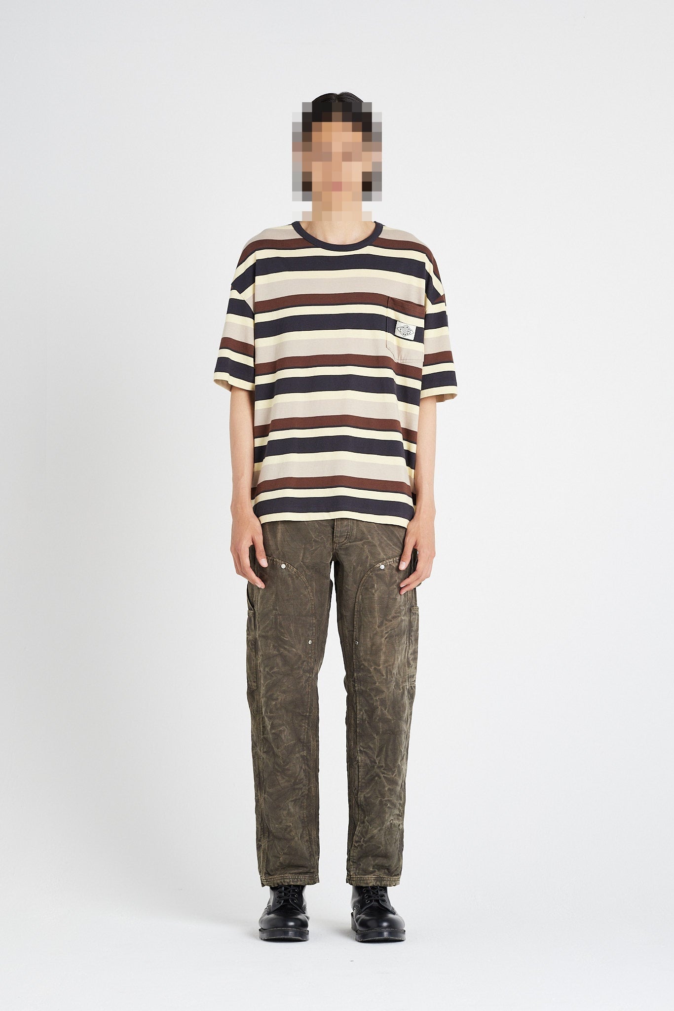 ÉTUDES TRAFFIC STRIPED BEIGE T-SHIRTS 1